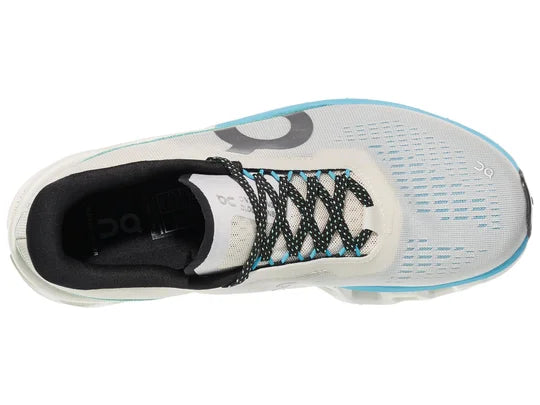 Women's On Cloudmonster 2. White upper. White midsole. Top view.