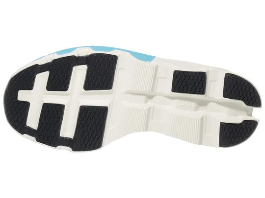 Women's On Cloudmonster 2. White upper. White midsole. Bottom view.