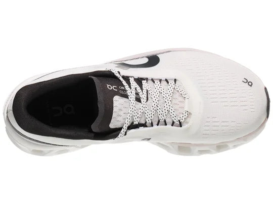 Women's On Cloudmonster 2. White upper. White midsole. Top view.