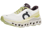 Women's On Cloudmonster 2. White upper. White midsole. Lateral view.