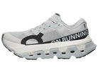 Women's On Cloudmonster Hyper. Light Grey upper. White midsole. Lateral view.