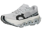 Women's On Cloudmonster Hyper. Light Grey upper. White midsole. Lateral view.