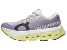 Women's On Running. Cloudmonster 3 Hyper. Light Blue upper. White midsole. Lateral view.