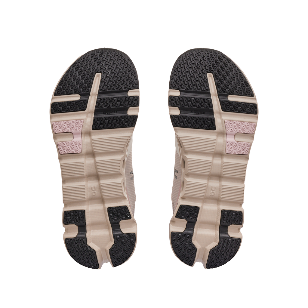 Women's On Cloudrunner 2. Light Purple upper. White midsole. Bottom view.