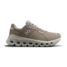 Women's On Cloudrunner 2 WP. Tan upper. Light Grey midsole. Lateral view.