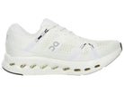 Women's On Cloudsurfer 2. White upper. White midsole. Medial view.