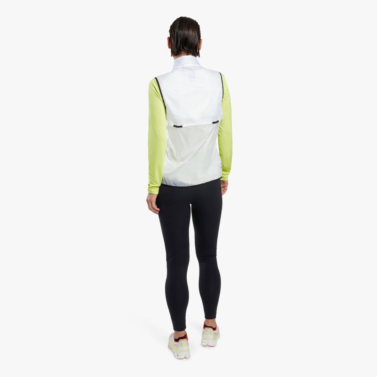 Women's On Running Performance Winter Tights. Black. Rear view.