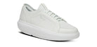 Women's Oofos. Club+. White upper. White midsole. Lateral view.