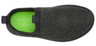 Women's Oofos Londoner Boot. Black upper. Black midsole. Top view.