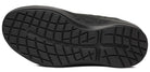 Women's Oofos Londoner Boot. Black upper. Black midsole. Bottom view.