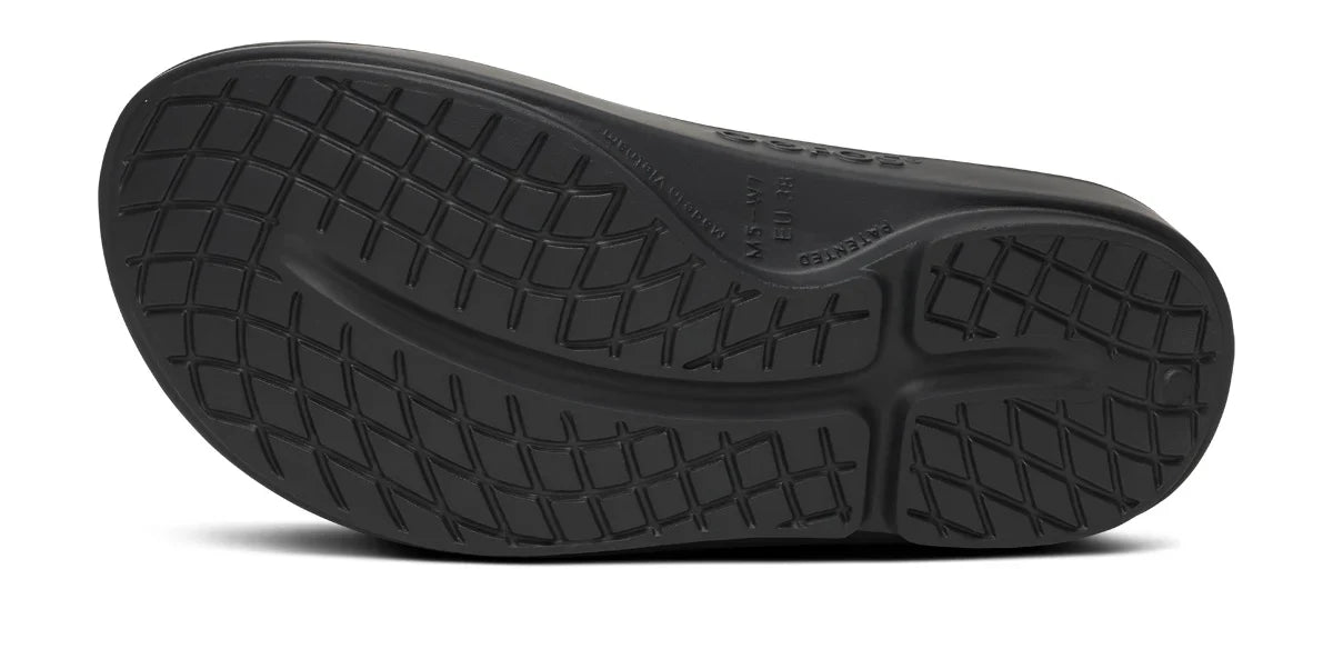 Women's Oofos OOahh Luxe Slide Lavender Bliss bottom view