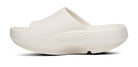 Oofos Ooahh PLUS slide. White. Medial view.