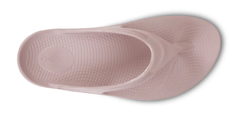 Women's Oofos Oolala. Pink. Top view.