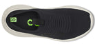 Women's Oofos OOmy Zen. Black upper. White midsole. Top view.