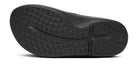 OOFOS OOriginal Sport Sandal in Oasis. Light green upper and black midsole. Bottom view.