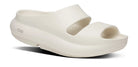 Women's Oofos Ooyea PLUS. Off White. Lateral view.