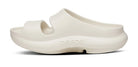 Women's Oofos Ooyea PLUS. Off White. Medial view.