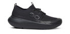 Women's Oofos Roam Ripstop. Black upper. Black midsole. Lateral view.
