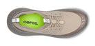Women's Oofos Roam Ripstop. Tan upper. Grey midsole. Top view.