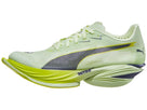 Women's Puma Fast-R Nitro Elite 3. Green upper. Yellow/Green midsole. Lateral view.