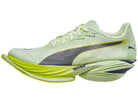 Women's Puma Fast-R Nitro Elite 3. Green upper. Yellow/Green midsole. Lateral view.