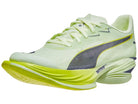 Women's Puma Fast-R Nitro Elite 3. Green upper. Yellow/Green midsole. Lateral view.