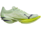 Women's Puma Fast-R Nitro Elite 3. Green upper. Yellow/Green midsole. Medial view.