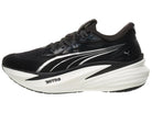 Women's PUMA MagMax Nitro 2. Black upper. White midsole. Lateral view.