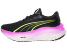 Women's Puma MagMax Nitro. Black upper. White/Purple midsole. Lateral view.