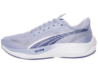 Women's Puma Velocity Nitro 3. Light Blue upper. White midsole. Lateral view.