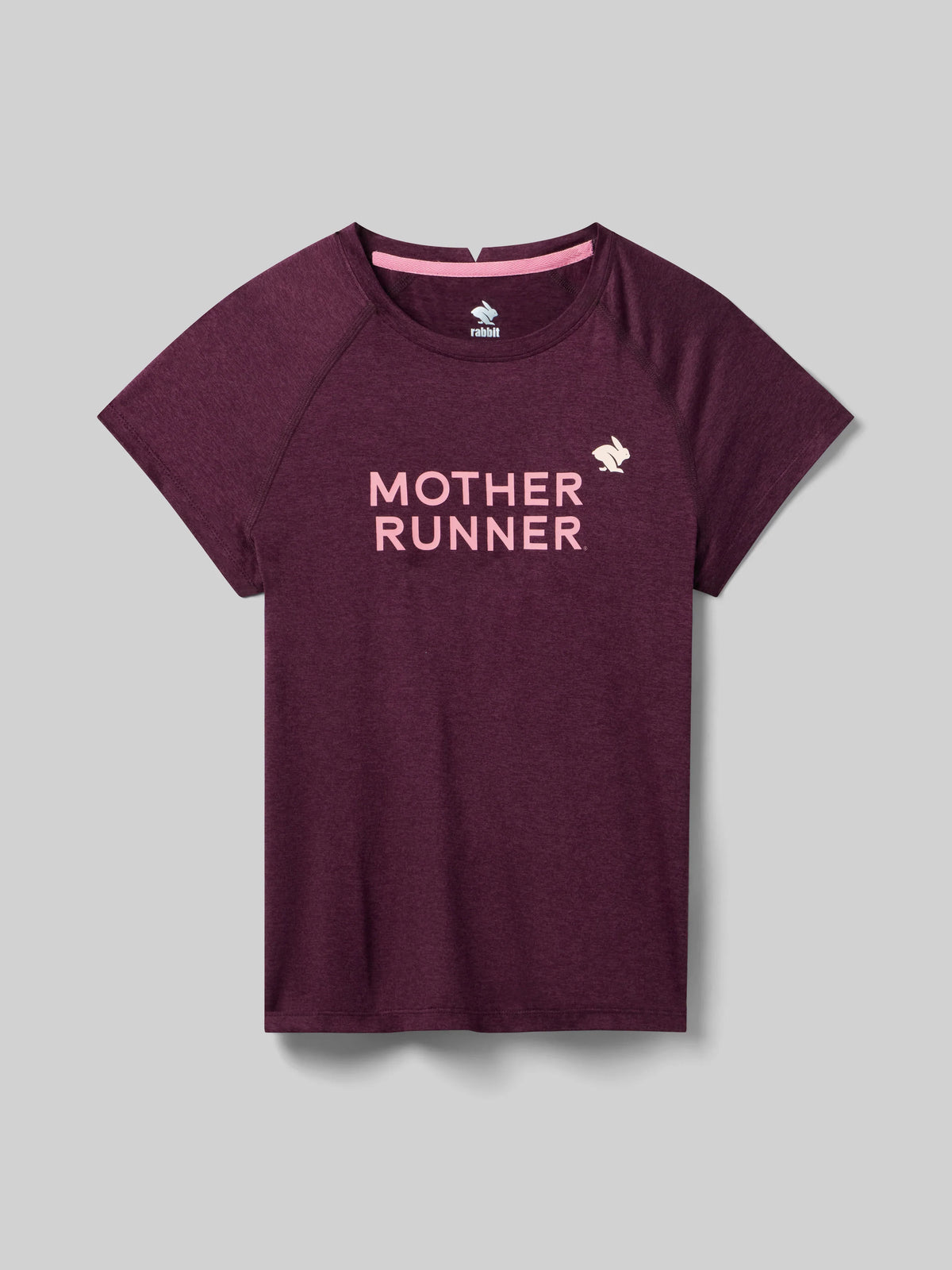 Women's rabbit EZ Tee Short Sleeve in Mauve Mother Runner, front view