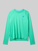 Women's rabbit EZ Tee LS in Opal, front view.