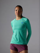 Women's rabbit EZ Tee LS in Opal, alternate view.