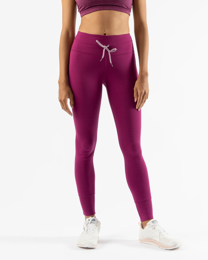 Women's rabbit EZ Tights. Red. Front view.