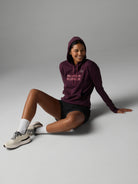 Women's Rabbit Go-To Hoodie- Mother Runner. Mauve colorway. Front view.