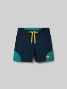 Women's Rabbit Pacer Shorts 4". Dark blue colorway. Front view.