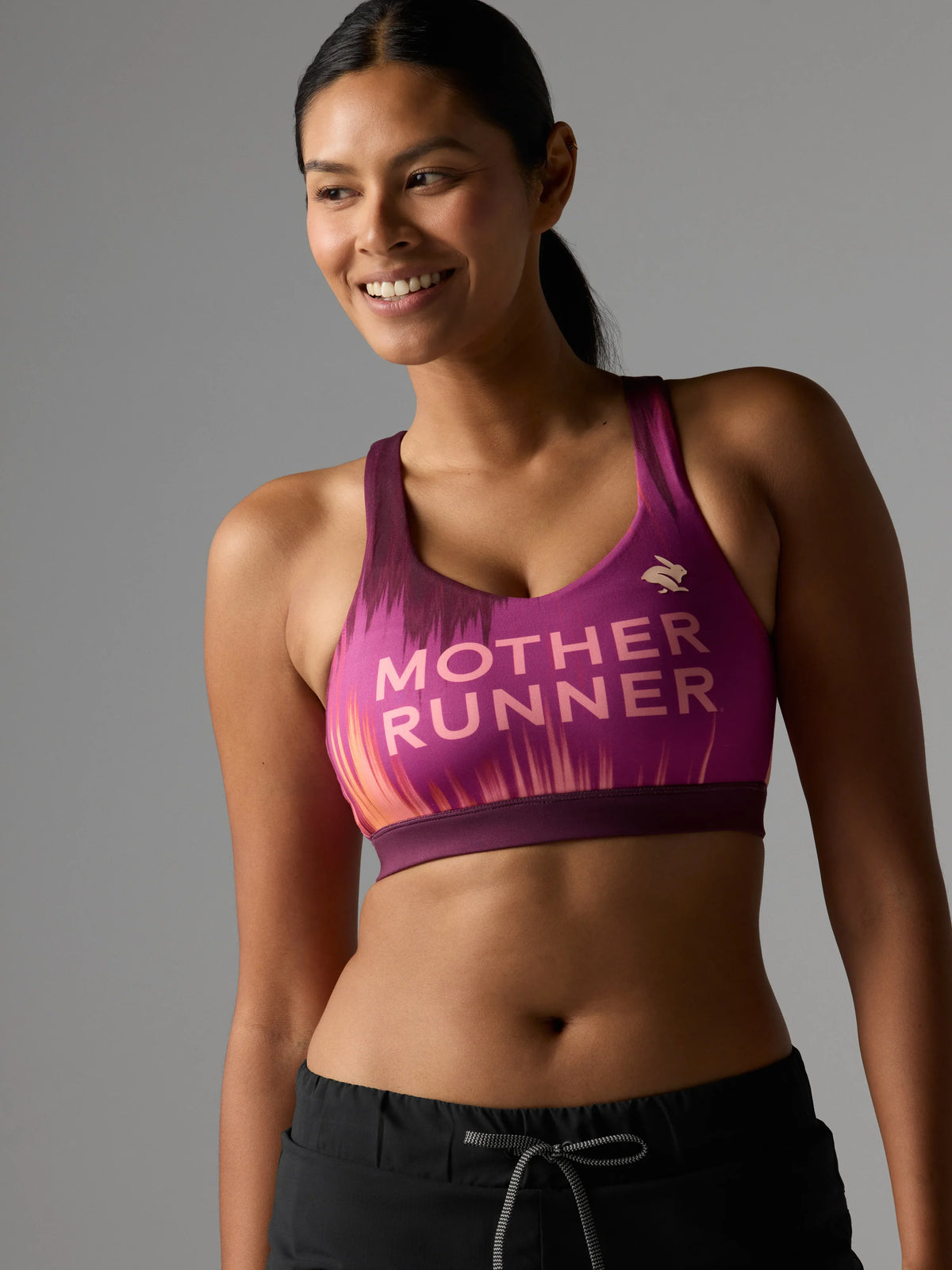 Women's rabbit Pocket Bra in Mauve Ikat Mother Runner