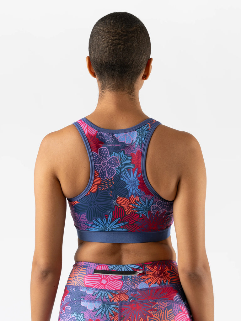 Women's rabbit Utilibra-vo. Floral print. Rear view.