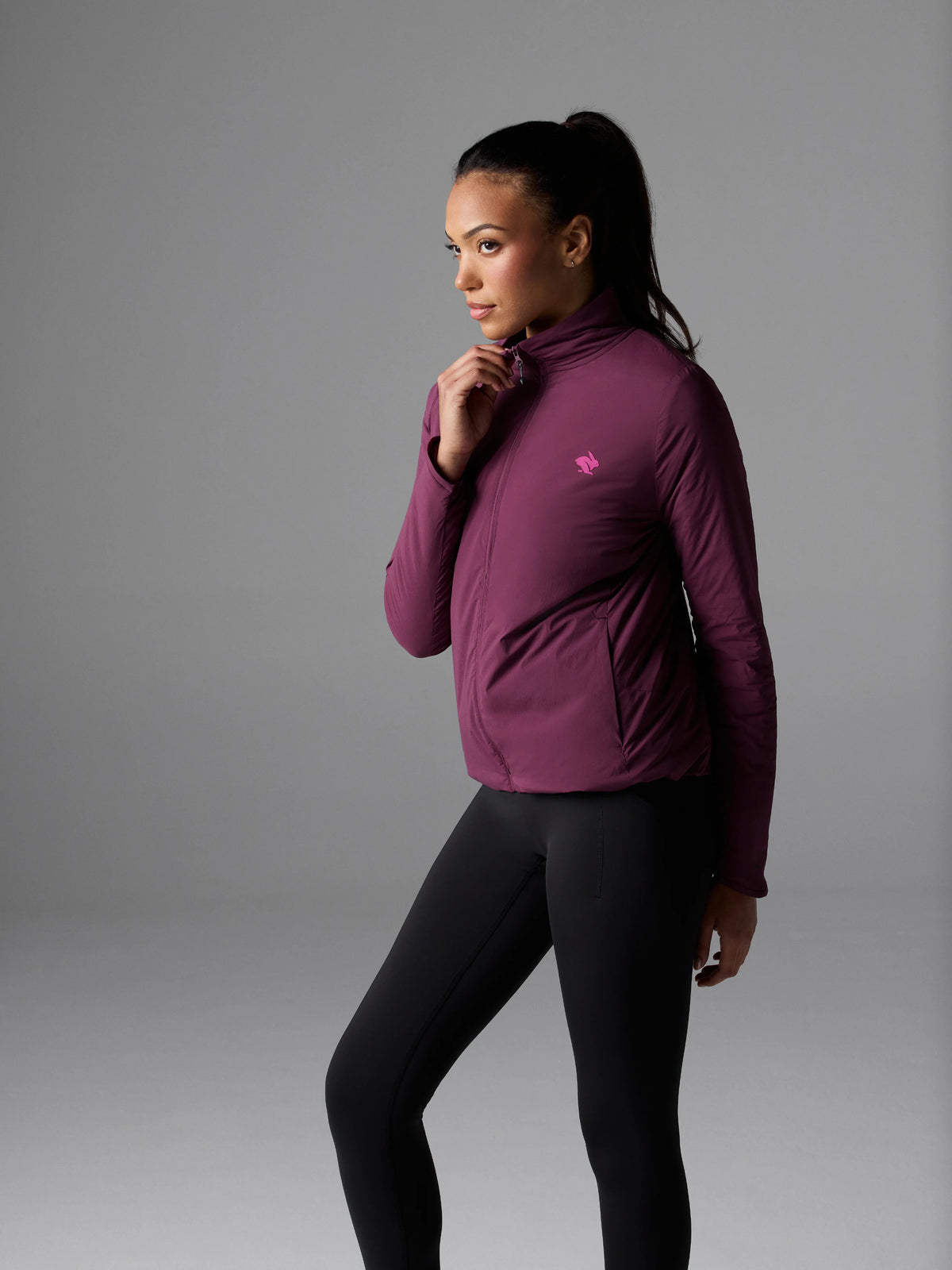 Women's rabbit Warm Up n' Go Jacket. Purple.