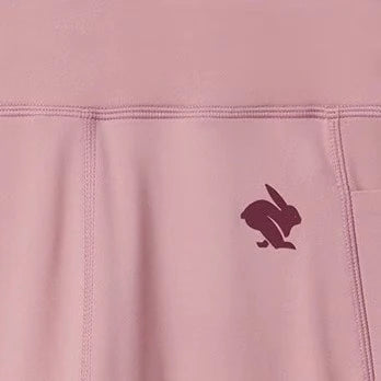 Women's rabbit Windstop Defroster Tights in Foxglove, waistband and rabbit logo detail