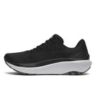 Women's Saucony Echelon 10. Black upper. Grey midsole. Medial view.