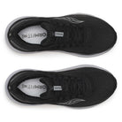 Women's Saucony Echelon 10. Black upper. Grey midsole. Top view.