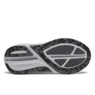 Women's Saucony Echelon 10. Black upper. Grey midsole. Bottom view.