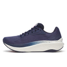 Women's Saucony Echelon 10. Navy blue upper. Navy blue and white midsole. Medial view.