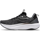 Women's Saucony Echelon 9. Black upper. White midsole. Medial view.