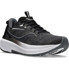 Women's Saucony Echelon 9. Black upper. White midsole. Lateral view.