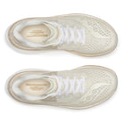 Women's Saucony Endorphin Azura. Beige upper. White midsole. Top view.