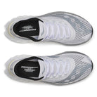 Women's Saucony Endorphin Pro 4. White upper. White midsole. Top view.