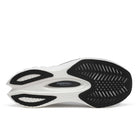 Women's Saucony Endorphin Pro 4. White upper. White midsole. Bottom view.