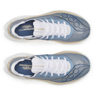 Women's Saucony Endorphin Pro 5. Blue and gold upper. White midsole. Top view.